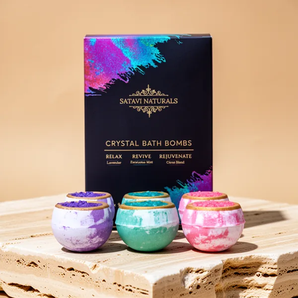Crystal Bath Bombs, 6-Pack, Lavender