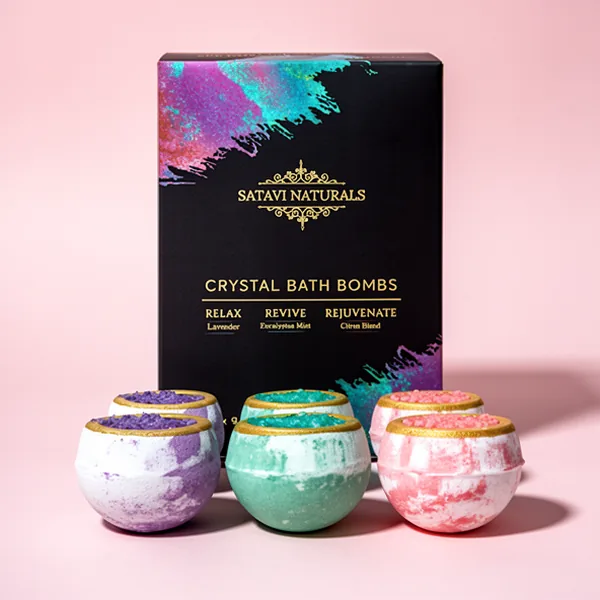 Crystal Bath Bombs, 6-Pack, Lavender