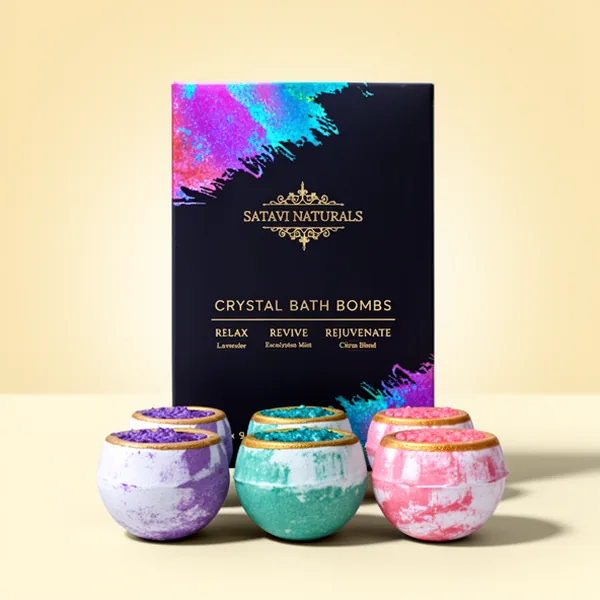 Crystal Bath Bombs, 6-Pack, Lavender