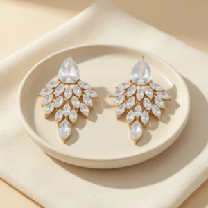 ATIMIGO Rhinestone Cluster Drop Earrings