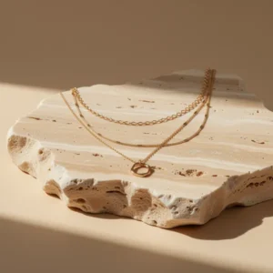 14K Gold Silver Plated Layered Necklaces for Women