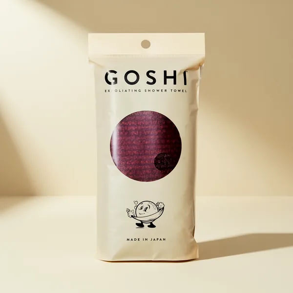 GOSHI Exfoliating Shower Towel, Red