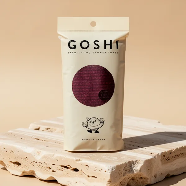 GOSHI Exfoliating Shower Towel, Red