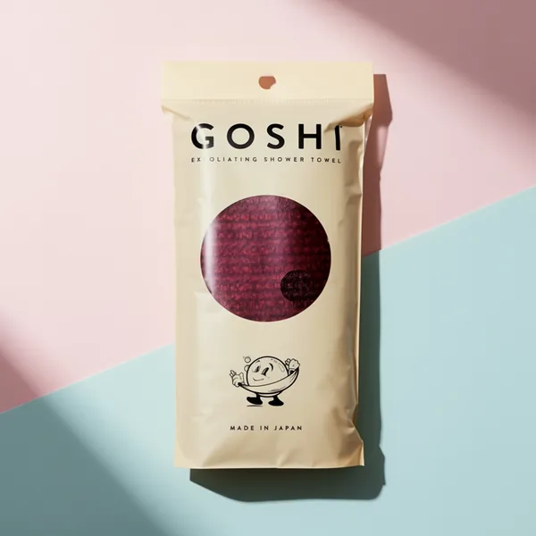 GOSHI Exfoliating Shower Towel, Red