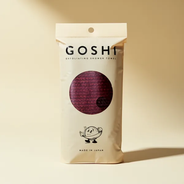 GOSHI Exfoliating Shower Towel, Red