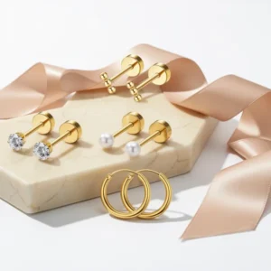LOLIAS Small Flat Back Stud Earrings for Women