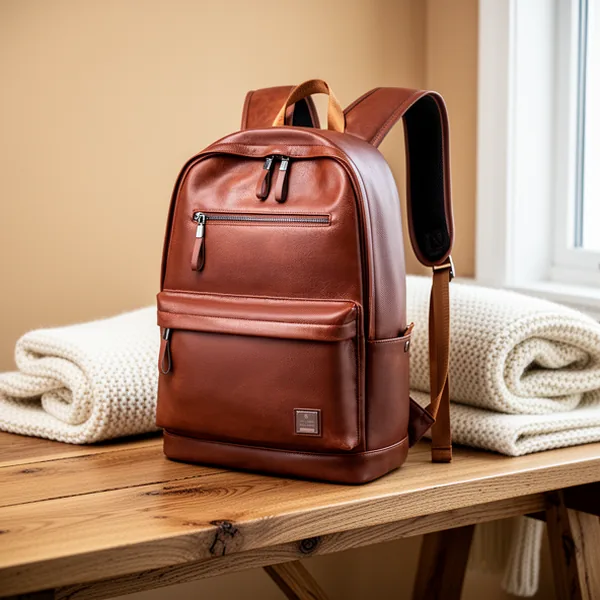 weiatas Leather Laptop Backpack for Men, Brown