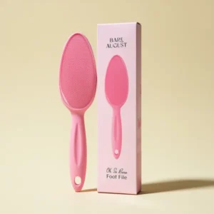 Bare August Handled Nano Glass Foot File Callus & Dead Skin Remover, Pink