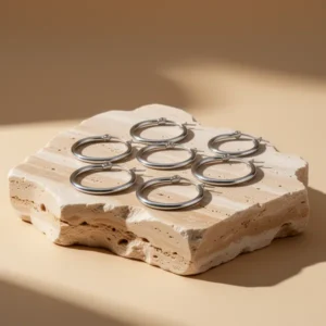 Titanium Hoop Earrings, 4 Pairs