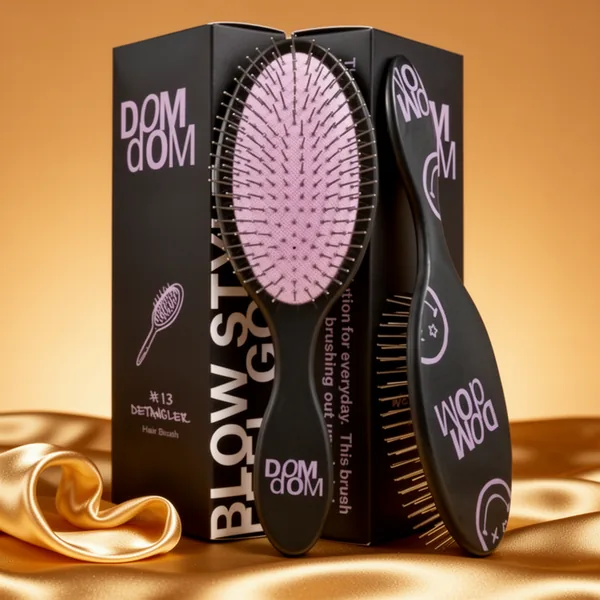 Dom Dom Dom Detangling Brush, Purple