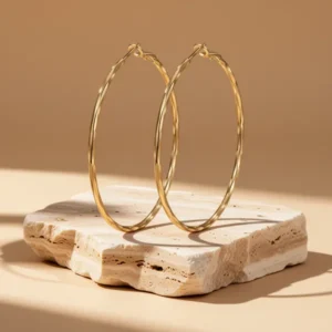 2mm Thin Gold-Tone Hoop Earrings