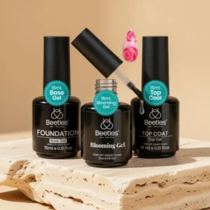 Beetles Blooming Gel & Top Base Coat, 15 ml, 3 Pieces