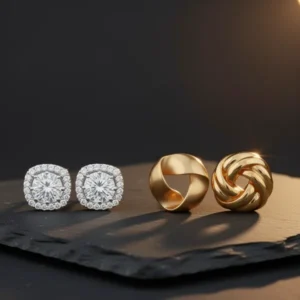 Stud Earrings, 8 Pairs