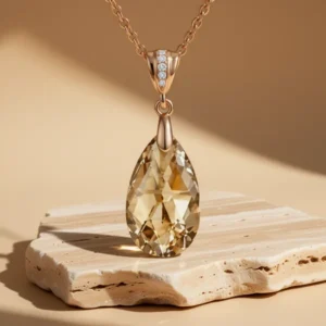EVEVIC Austrian Crystals Teardrop Pendant Necklace for Women