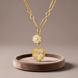 HETICA Chunky Heart Necklace for Women