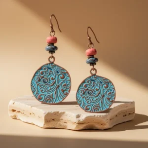 MINACHI Retro Antique Turquoise Color Theme Dangle Drop Earrings