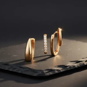 Poxtex Small Sterling Silver Huggie Hoop Earrings