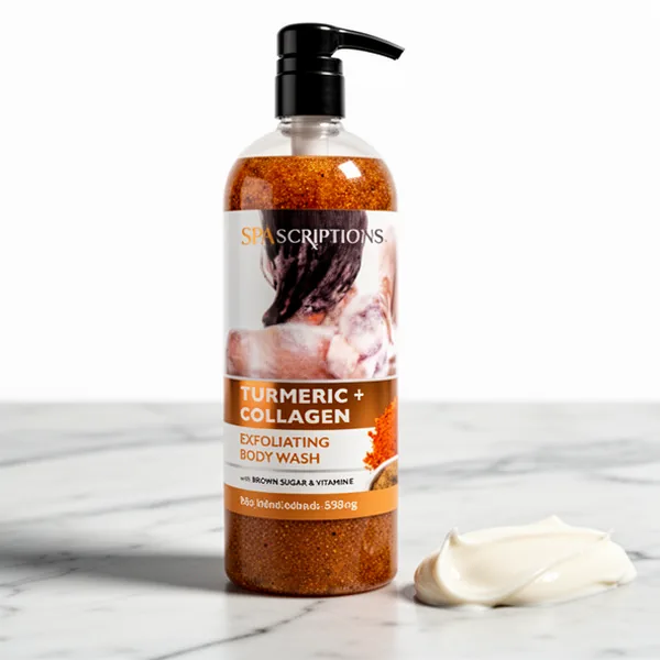 SpaScriptions Turmeric & Collagen Exfoliating Treatment Body Wash, 33 oz