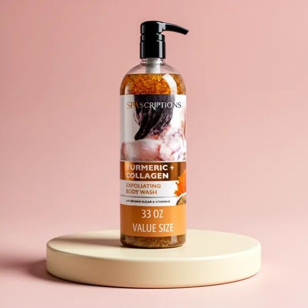 SpaScriptions Turmeric & Collagen Exfoliating Treatment Body Wash, 33 oz