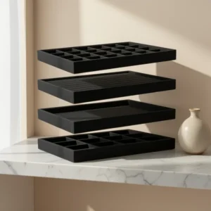 Lainrrew Jewelry Tray, 4-Pack, Black
