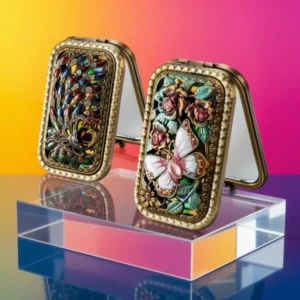 Eorbow Vintage Foldable Makeup Mirror, 2 Pieces