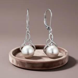 Celtic Knot Pearl Earrings for Women