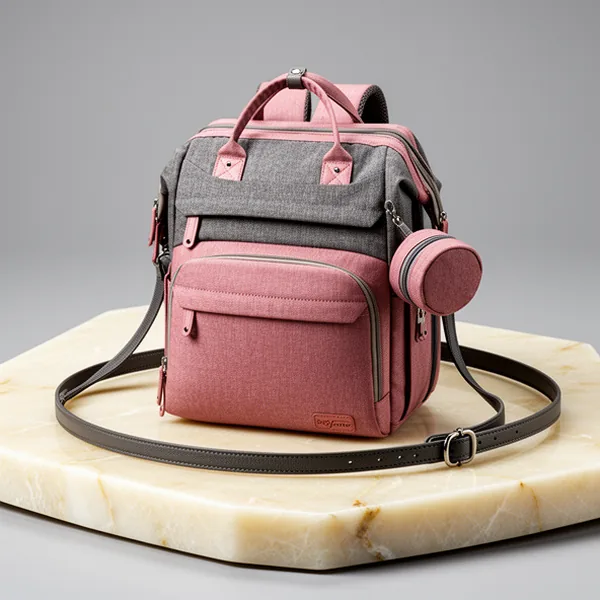 DERJUNSTAR Baby Diaper Bag Backpack with Changing Station, Pink
