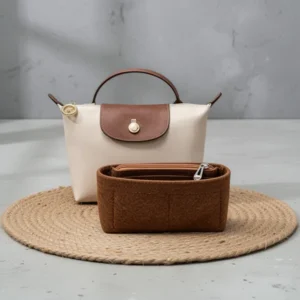 Chispee Purse Organizer Insert Felt Bag, Coffee
