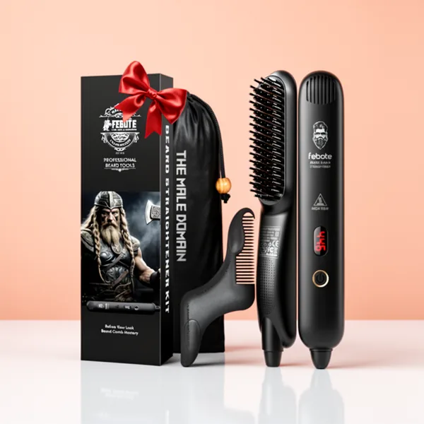 Heated Ionic Hair Straightening Brush for Men