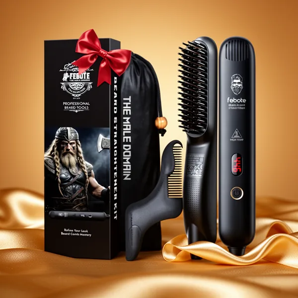 Heated Ionic Hair Straightening Brush for Men