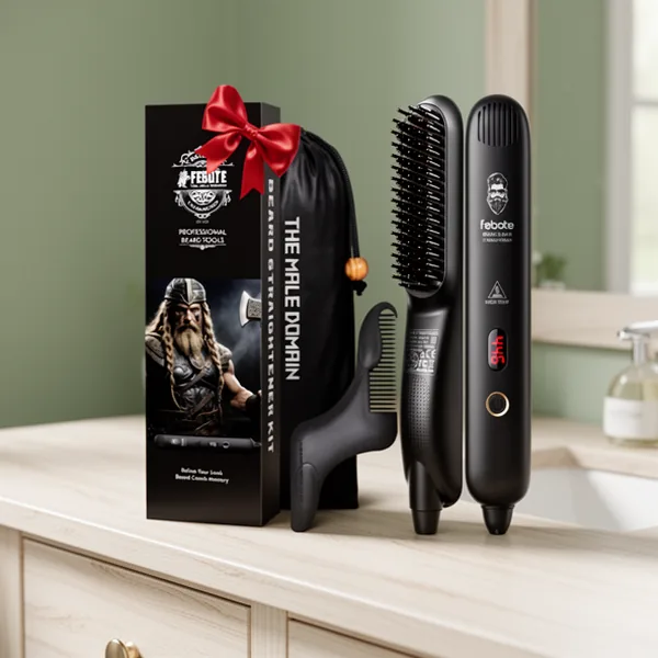 Heated Ionic Hair Straightening Brush for Men