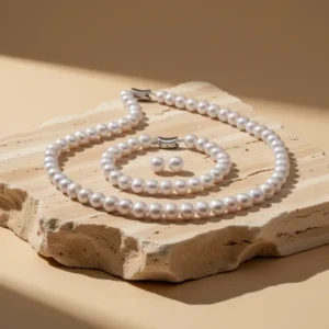 Freshwater Cultured Pearl Necklace and Earring Set for Women