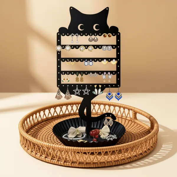 Earring Holder Hanging Organizer Stand, Black