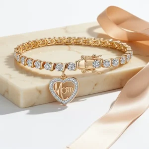 Morgan & Paige Bronze Diamond Accent Charm Tennis Bracelets