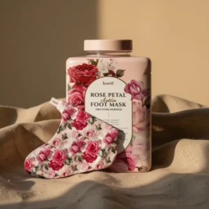 koelf Rose Petal Satin Foot Mask, 5 Pairs