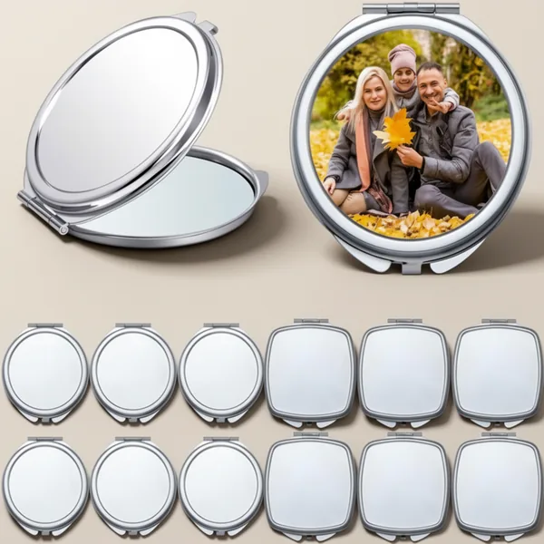 Jetec Sublimation Blanks Compact Mirror, 12 Pieces