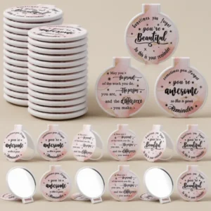 Wenqik Compact Mirror, 100 Pieces, Light Pink