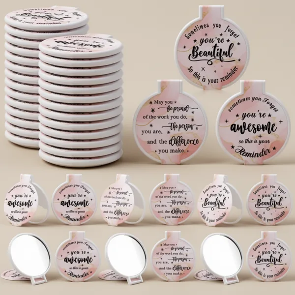 Wenqik Compact Mirror, 100 Pieces, Light Pink