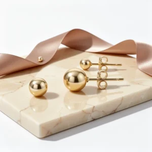 Barzel 18K Gold Plated Ball Stud Earrings, 5-Pack