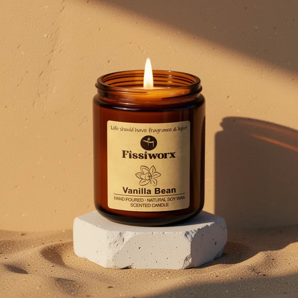 Fissiworx Vanilla Scented Candle, 15 oz, 2-Pack
