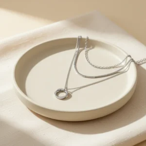 Cuzmly Layered Silver-Tone Necklaces for Women