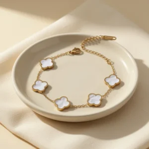 AIPPK 18K Gold Plated Clover Lucky Bracelet for Women