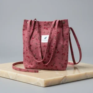 TOPASION Cute Corduroy Tote Bag
