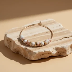 Natural Stone Beaded Hoop Earrings for Women