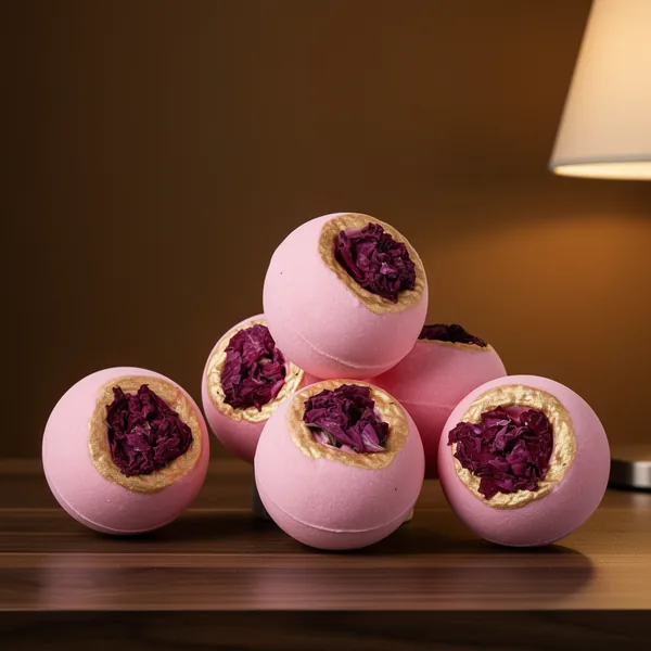 Rose Bath Bombs, 6-Pack
