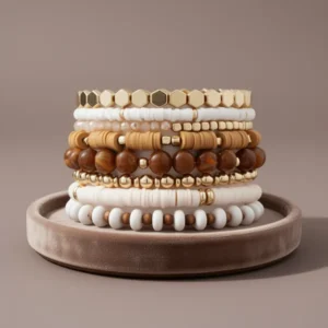 GOOJIDS Surfer Heishi Clay Bead Bracelets for Women