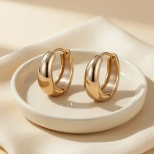 micuco 18K Gold Plated Chunky Hoop Earrings for Women