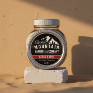 Rocky Mountain Barber Company Citrus and Spice Solid Cologne for Men, 2 oz