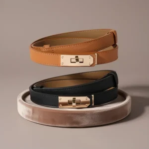 Ovekaut Women Skinny Leather Belt