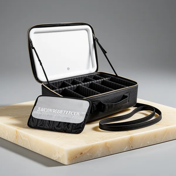 Upgraded Large Travel Makeup Bag with LED Mirror